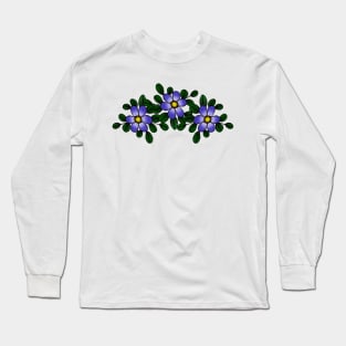 Lovey Blue Flowers Long Sleeve T-Shirt